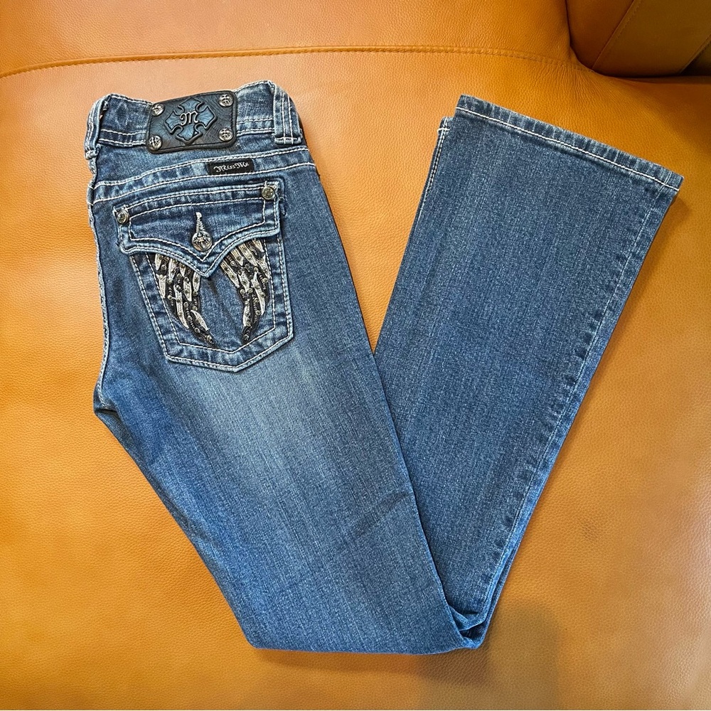 Miss Me Angel Wing Boot Cut Rhinestone Jeans